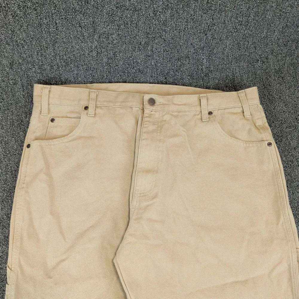 Dickies Mens Carpenter Pants 38x30 Tan Duck‎ Canvas Workwear Streetwear Skate